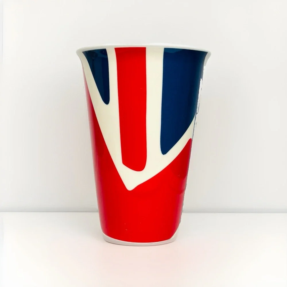 Jacks & Co Union Jack Ceramic Travel Mug Red Lid 2016 Temple Island Dishwasher